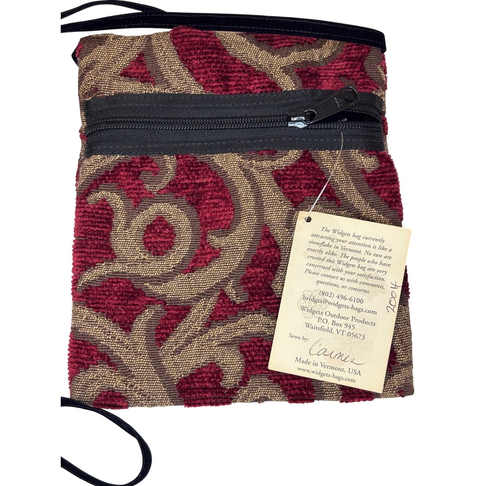 2004 Y2K Whimsigoth Tapestry Crossbody Bag Handmade Vermont NWT Boho Widgets Art - Picture 2 of 5